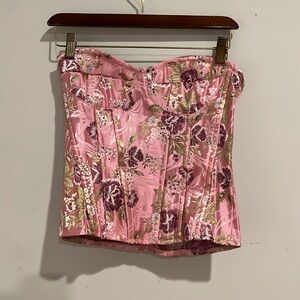Pretty little thing pink patterned corset.